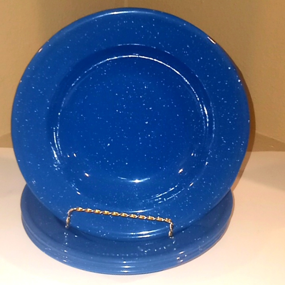 Bundle Blue & White Speckled Enamelware 8" Bowls